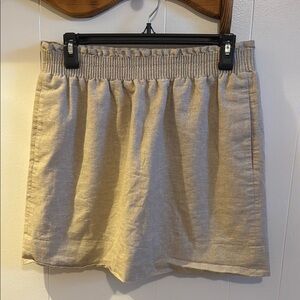 J. Crew Beige Mini Skirt with Elastic Waist